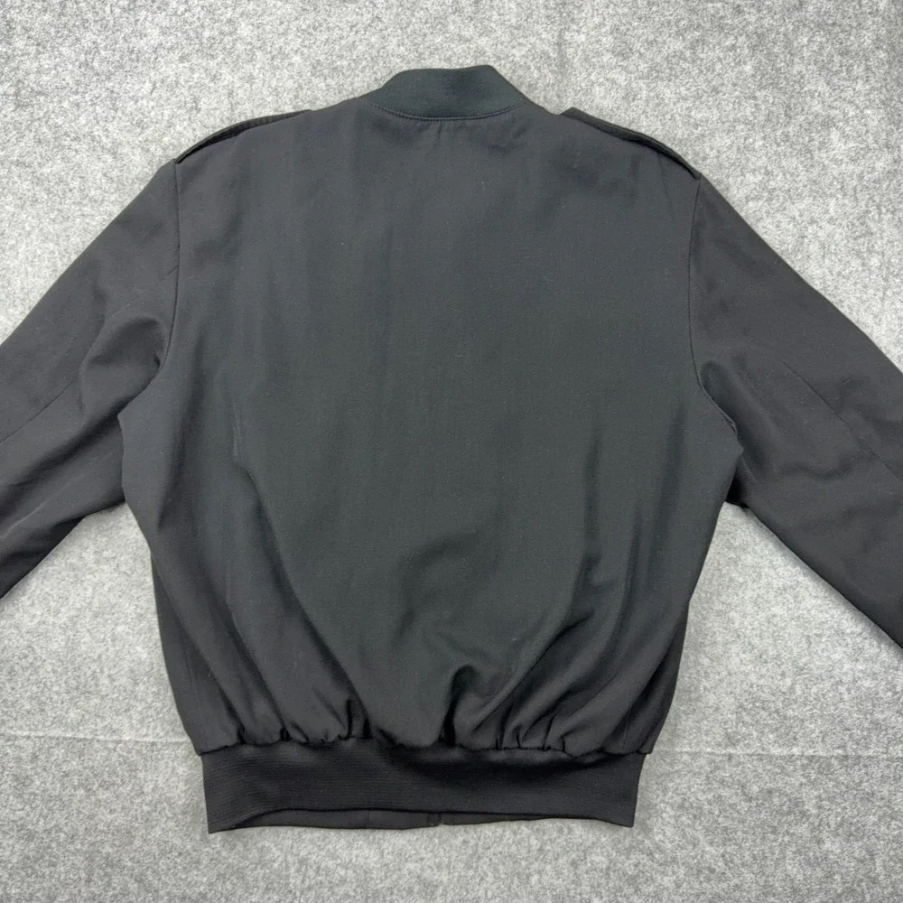VTG Military Bomber Jacket Mens 46 Long Black Neptune Garment Co Wool Blend USA